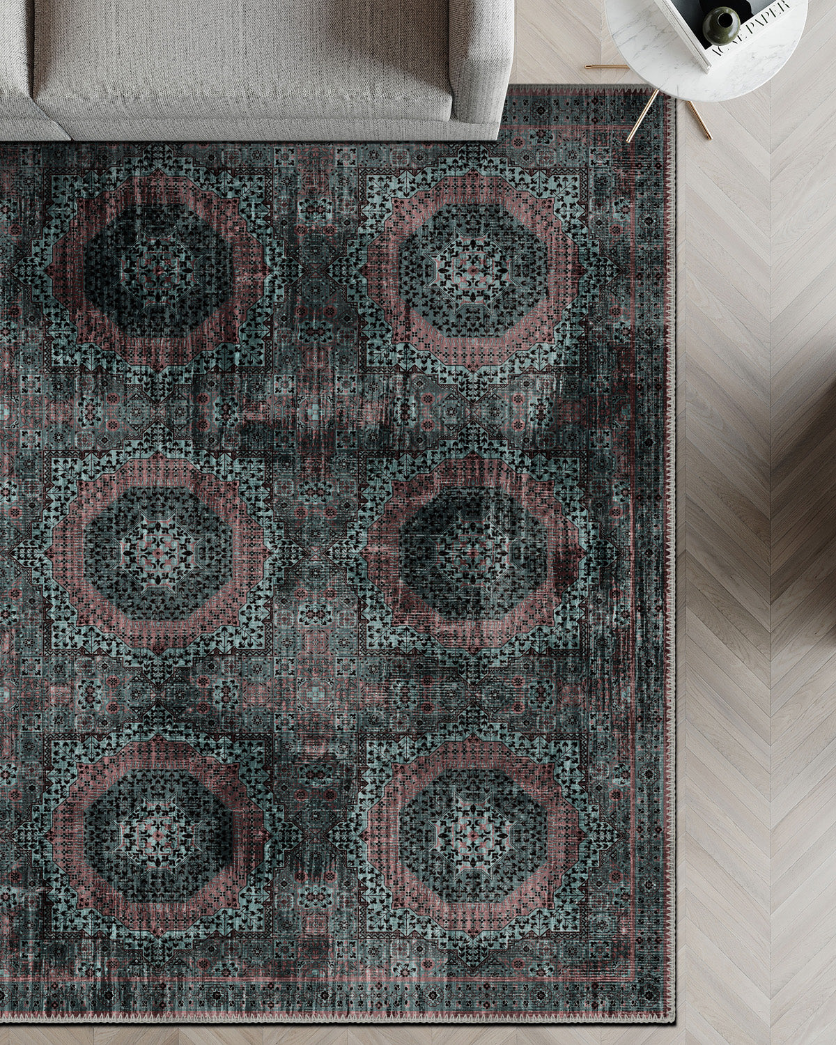 Vintage Persian rug for living room.