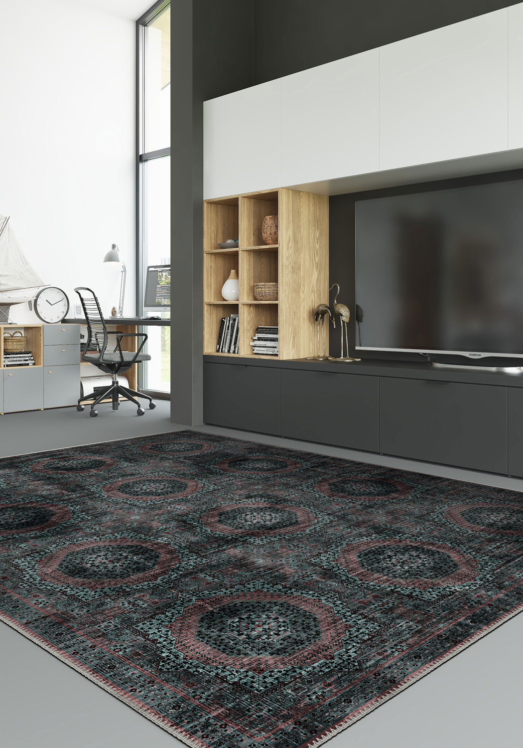 Washable Mamluk rug for living room.
