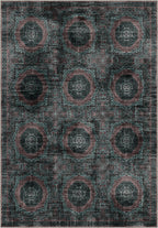 Deep teal Persian vintage rug for living room.