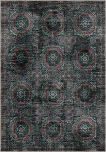 Deep teal Persian vintage rug for living room.