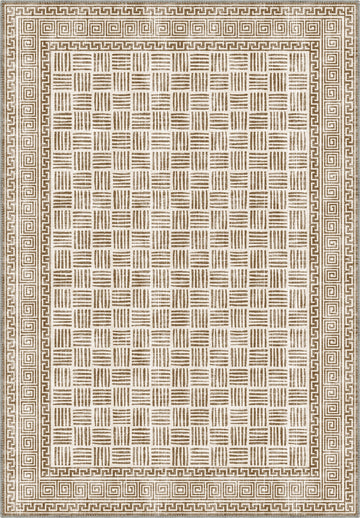 Geometric rug in sand, beige and brown tones