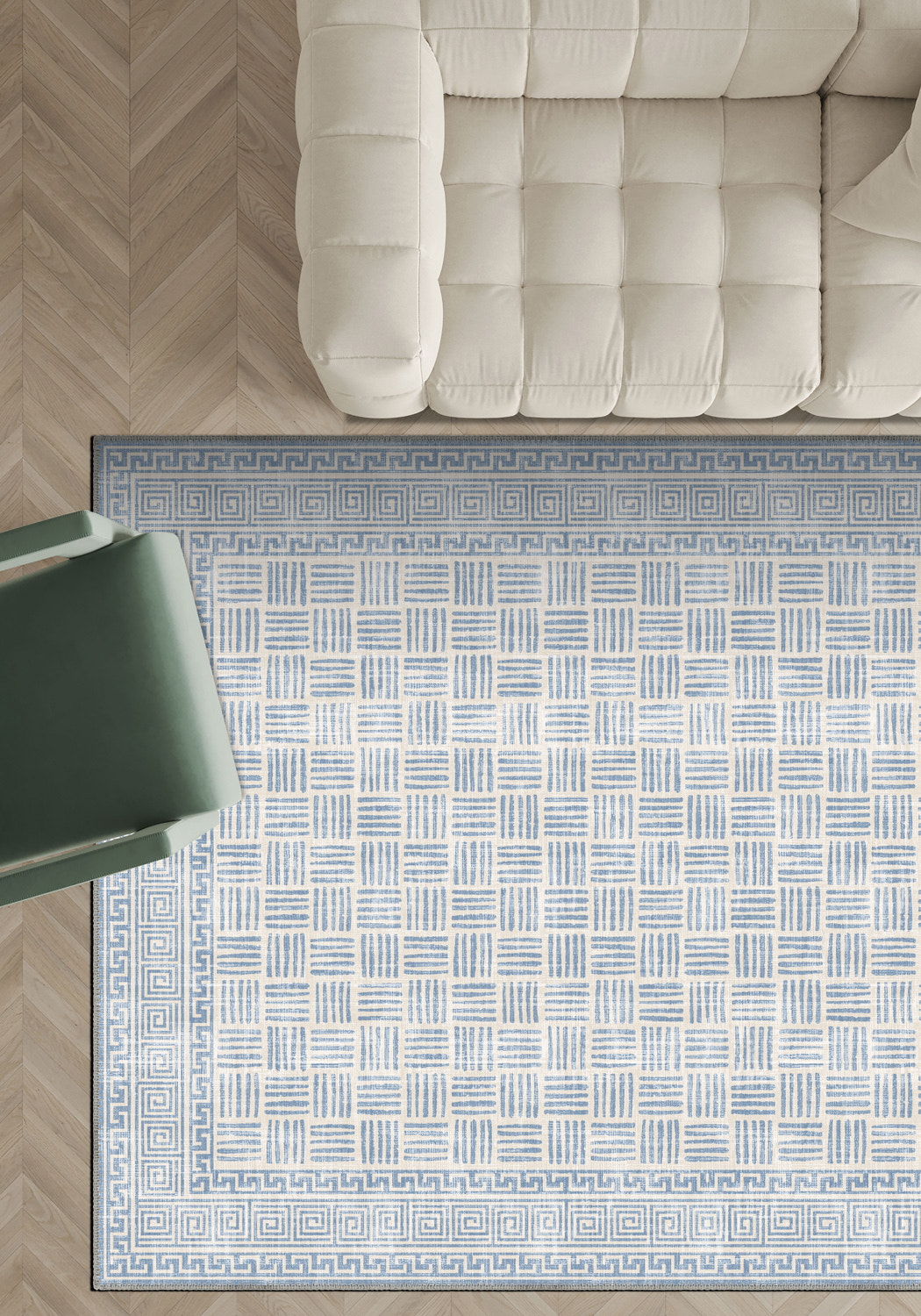 Vincent Geometric Blue Rug