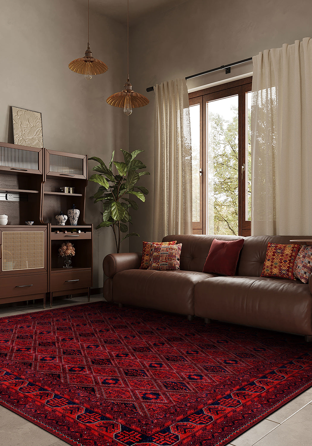 Emma Vintage Red Rug | Rugette Red Persian Rug