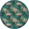Chryselle Teal Chrysanthemum Rug