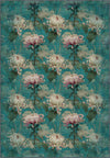 Chryselle Teal Chrysanthemum Rug
