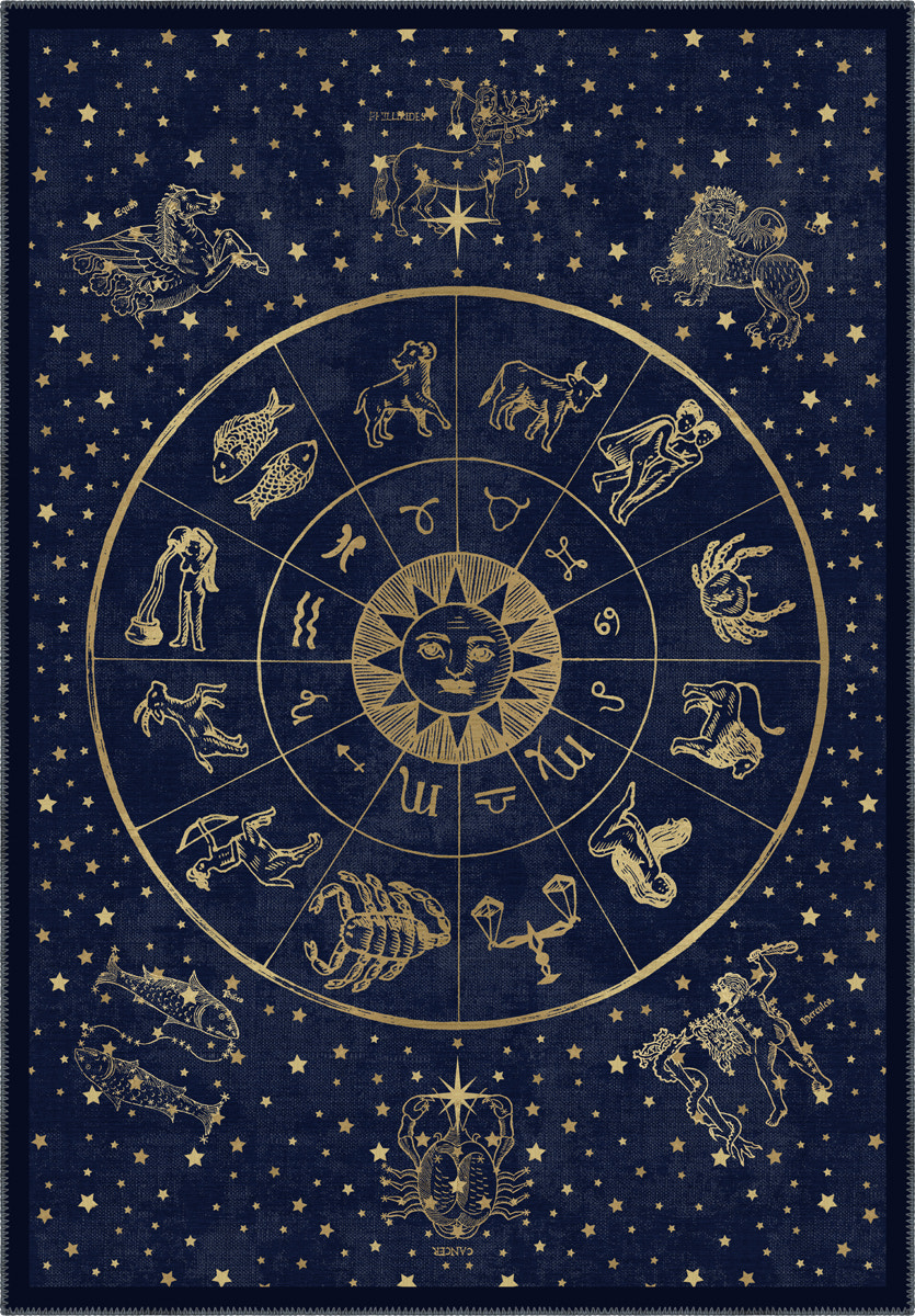 Vega Navy Zodiac Rug
