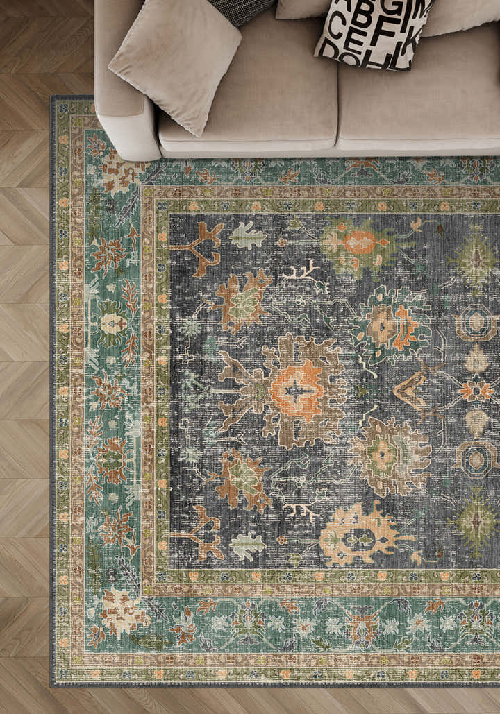 Alara Charcoal Oushak Rug