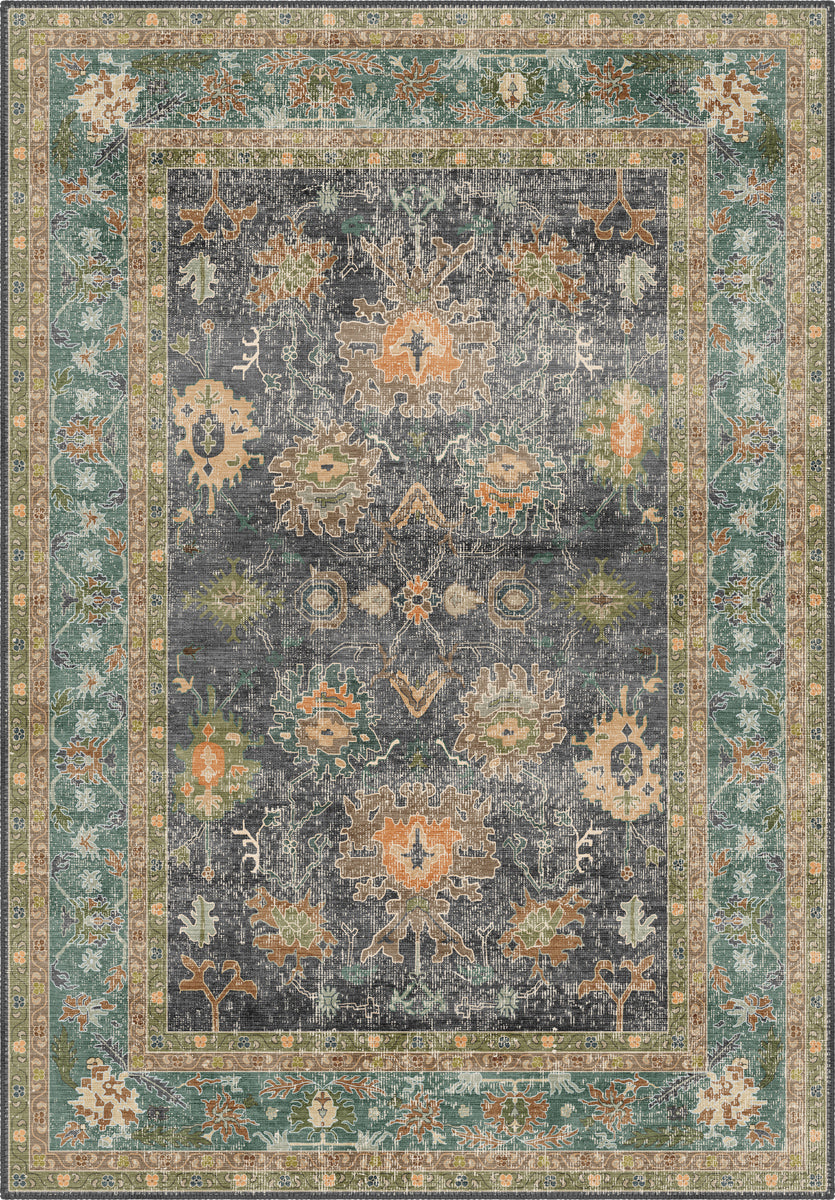 Alara Charcoal Oushak Rug | Rugette Vintage Rug