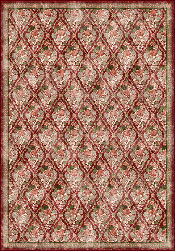 Willow Floral Burgundy Rug