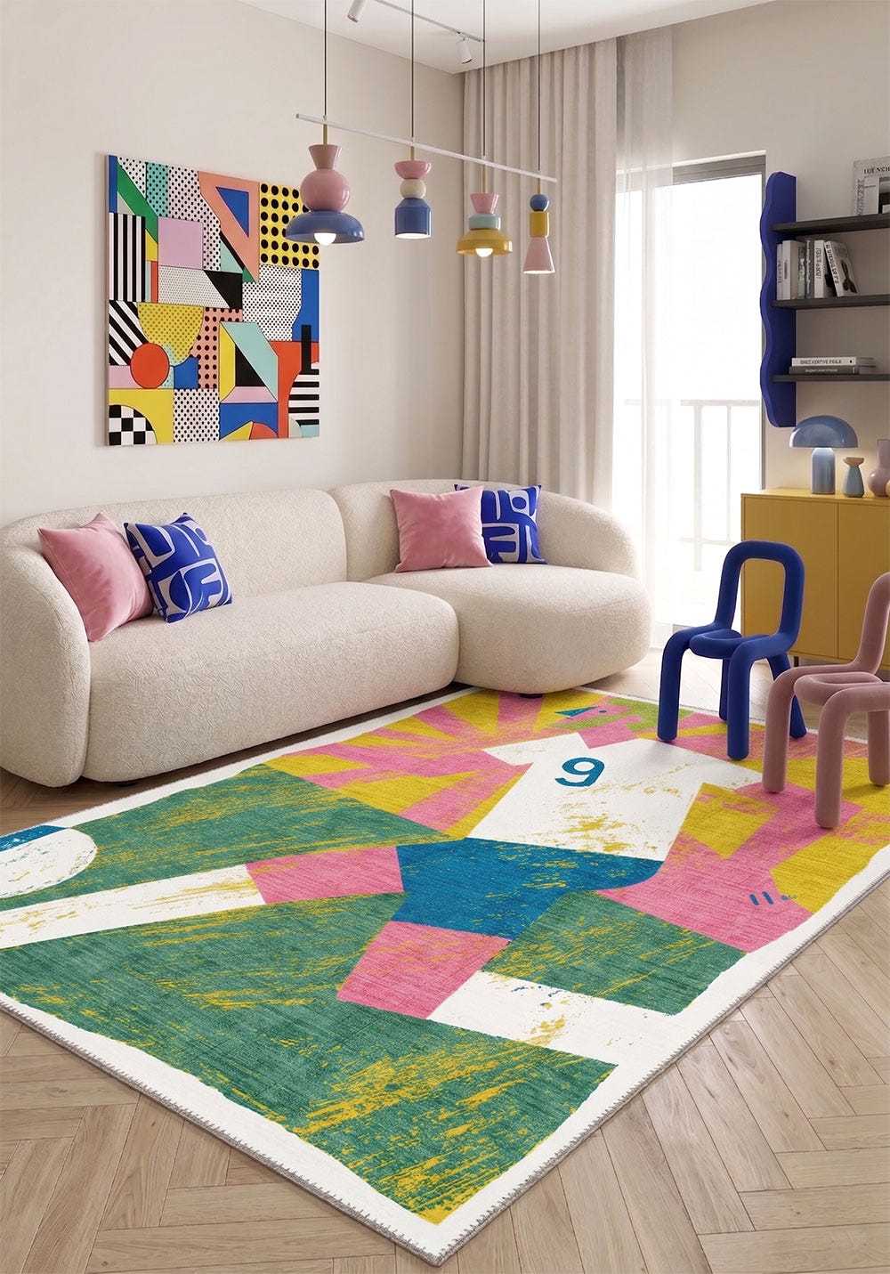 Harry Abstract Football Rug