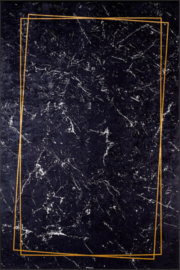 Kaida Black Marble Rug