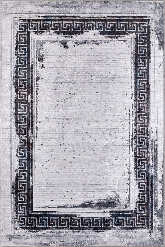 Maris Black and White Modern Rug