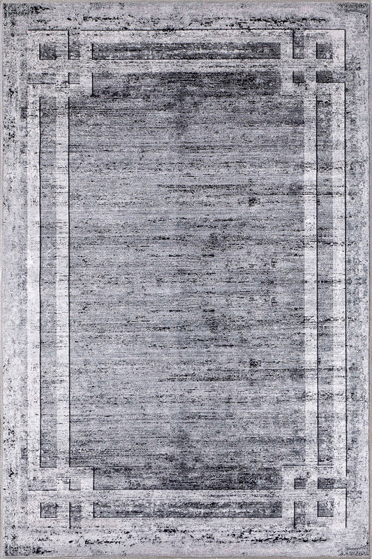 Ayden Grey Bordered Rug