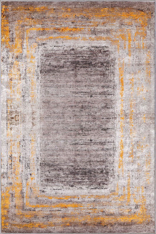 Olivia Brown and Orange Bordered Rug