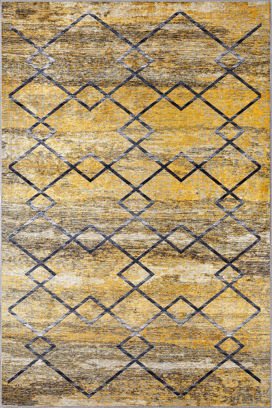 Alice Yellow Modern Washable Rug