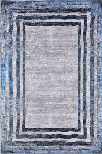 Madison Bordered Blue Rug