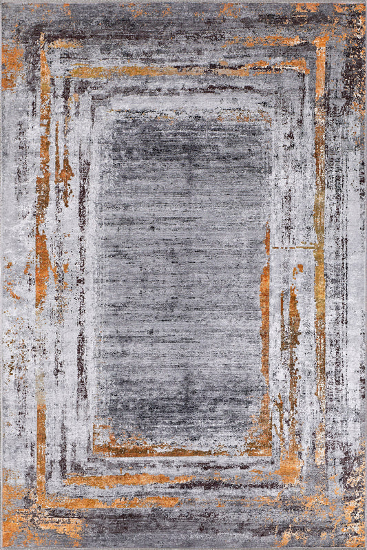 Olivia Grey Bordered Rug