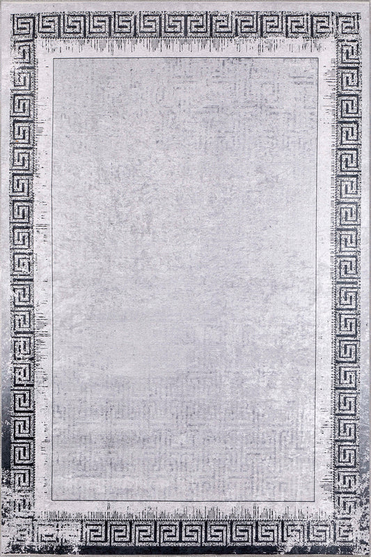 Alexis Bordered Grey Rug