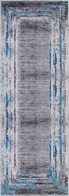 Olivia Grey Blue Bordered Rug