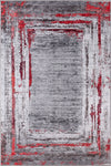 Olivia Grey Bordered Washable Rug