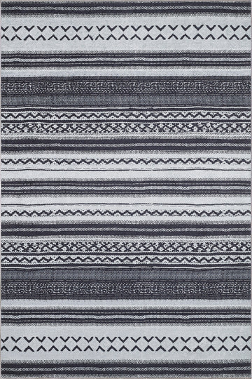 Judith Black and White Kilim Rug