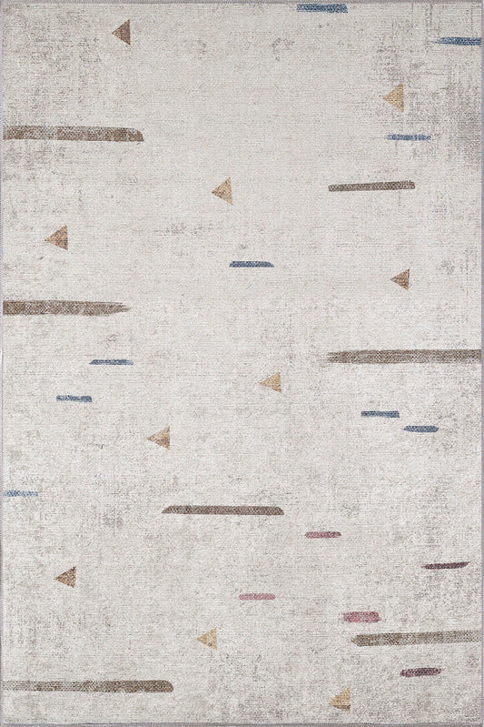 Yavanna Striped Beige Washable Rug