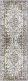 Hudson Green Beige Medallion Washable Rug