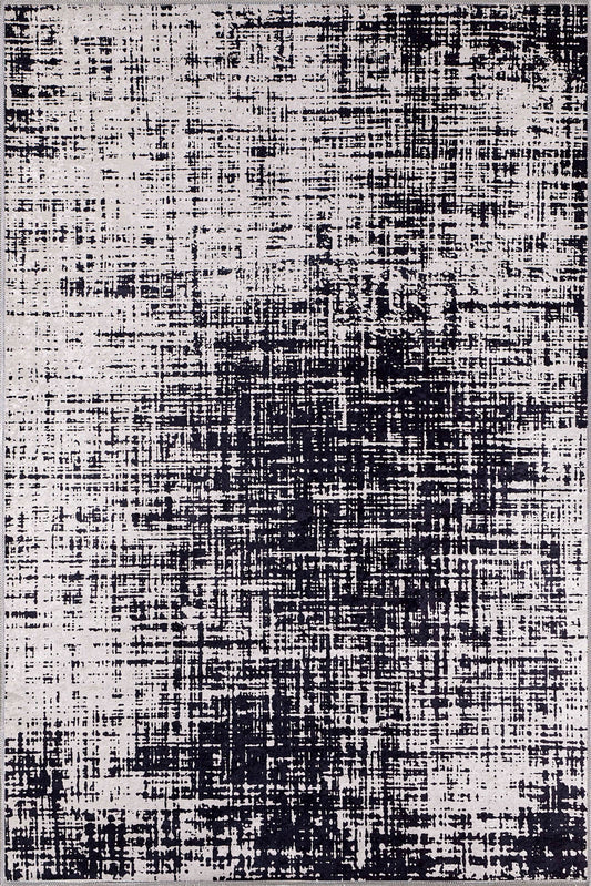 Elysandra Black and White Modern Rug