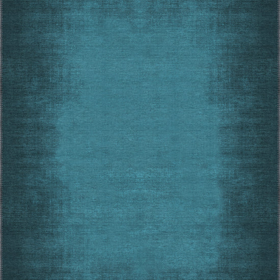 Teal area rug for living room.